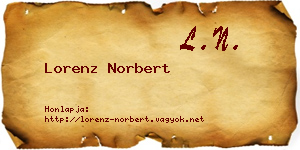 Lorenz Norbert névjegykártya