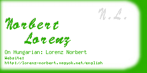 norbert lorenz business card